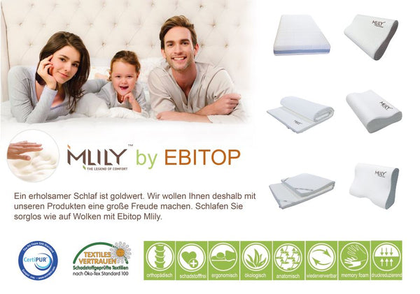 Mlily by Ebitop Matratzentopper Traum-Schlaf 4 cm Höhe | viskoelastische Auflage für Matratze / Boxspringbett H2+